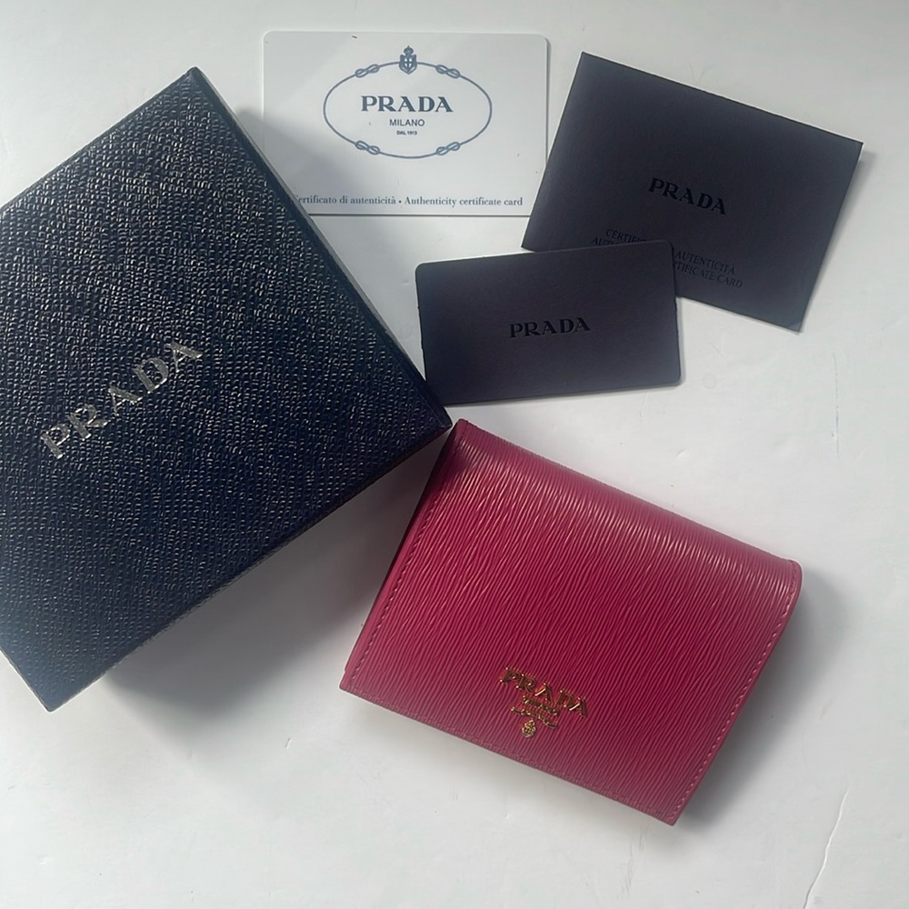 PRADA Small Saffiano Leather Wallet in Box
